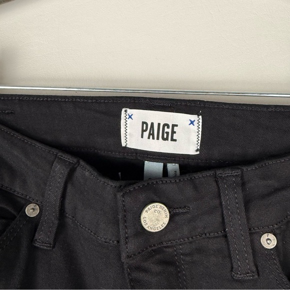 PAIGE Black Slim Straight Leg Denim Jeans - Size 27 - Picture 4 of 6